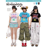 レディースサマー半袖プリントTシャツ
