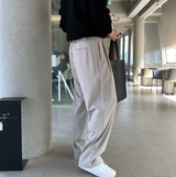 ディフェイスフロントタートルバックバンディングワイドスラックス