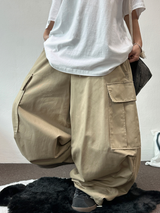 LOOSE CARGO BANDING BALLOON PARACHUTE BALLOON COTTON PANTS 💚🐣🖤 - 3 COLORS