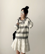 Beaded Dangara Snap Knit Hooded