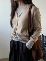 Soft v neck crop cardigan(6color)