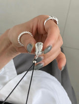Silver925 ビッグウォータードロップネックレス (2 colors)