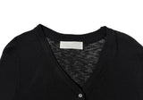 Brun Two-Button See-through Ribbed Knit Cardigan