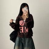 Love Me Dot Heart Two-Way Hooded Zip-Up