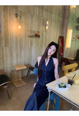 Cowgirl denim V-neck sleeveless top