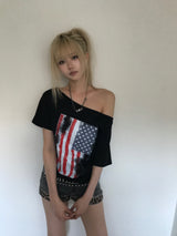 アメリカンフラぐオフショルダーT