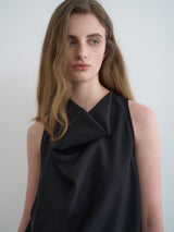 Celine cowl blouse (Black)