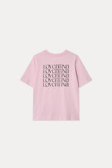 マルチプリンティングTシャツ_ピンク