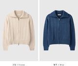 [1,000 Sold] スロー ケーブル ニット ジップアップ / 5カラー