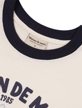 UNISEX オーバーフィットパピーサーフィンリンガーショートスリーブT　ネイビー (FCE2TS401M)