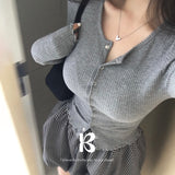 スリムボタンロングスリーブカーディガン