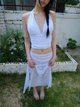 mini dot white bikini