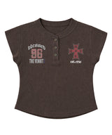 Blessed Henley Neck Waffle Slim Fit T-shirt