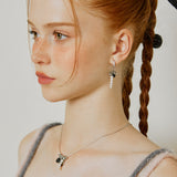 Waterdrop Pearl Logo Surgical Earrings