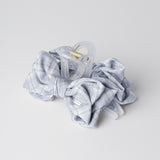 CHECK CHIFFON RIBBON CLAW CLIP (LIGHT BLUE)