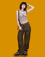 leopard wide pants