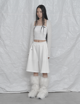 [mnem] ピュアボレロファーカーディガン (white)