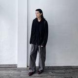 Washed Multi-Button Wide Pants