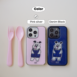 Bubble Gum epoxy bumper smartphone case(pink silver)