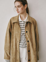 Suede half coat (Brown)
