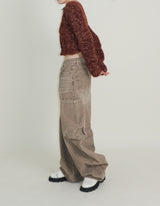 Square pocket balloon fit corduroy pants