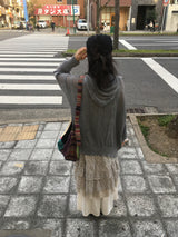 Summer knit hooded zip-up