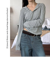 [Unisex] Henry neck hood long sleeves(3color)