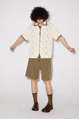 Retro multi-button simple breathable casual shorts for summer