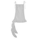 レースシャーリングレイヤードドレス (WHITE) F25QD815