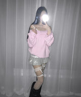 ribbon lace knee socks (2colors)