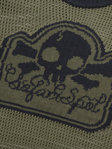 MULTI SKULL MESH KNIT (OLIVE/NAVY)