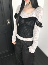 alyssa レースフリルトップ(3 color)