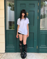 ナドゥン ヘンリーネック Vネック ショートスリーブ Tシャツ