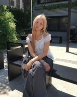 Pleated wrap pants set