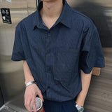 ASCLO ヘアライン ストライプ 半袖シャツ(2color)
