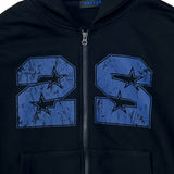 22 Hoodie Zip Up Black