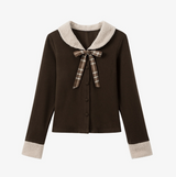 Elin Fur Collar Ribbon Cardigan