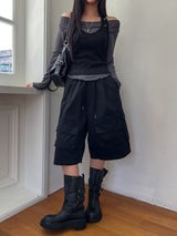Onz Stitch Multi-Pocket Bermuda Pants