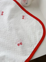 Cherry embroidery apron double-layer fabric red point