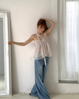 [muffler set] veil chiffon sleeveless