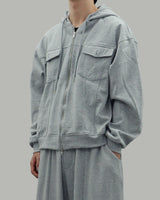 Dust Pocket Hooded Zip-Up (Gray)