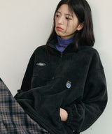 Fleece Button Anorak Deep CharCoal