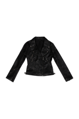 ANTIQUE ROSE SLIM RIDER JACKET #LEATHER BLACK