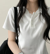 Brie button food short sleeve tee