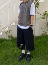 Cropped Nylon Hooded Vest 4C