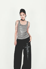 GLOW EYELET SLEEVELESS #SILVER