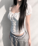 rosy puff blouse (3coors)