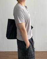 Ribbed Muscle Fit Henley neck Short Sleeve
