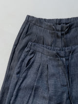 バンディング ワイド デニム パンツ