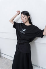レタリングTシャツ ブラック